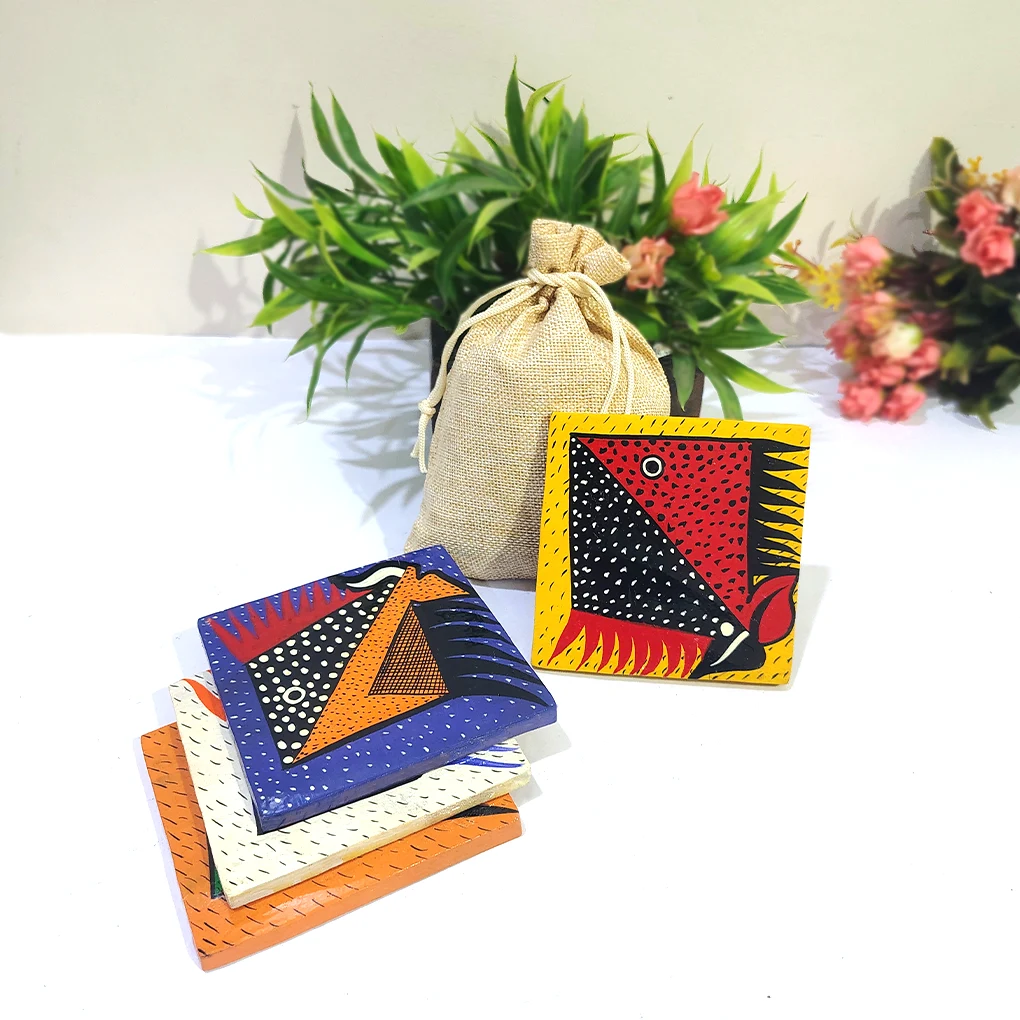 Tea Cups Coasters - Set Of 4