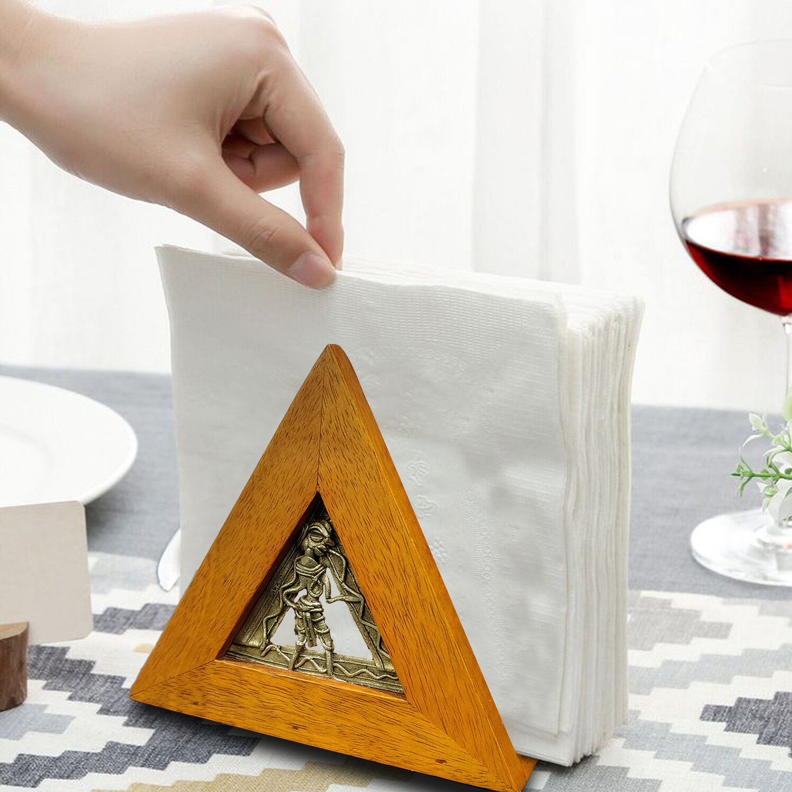 Dhokra Book & Napkin Holder | Artistic Design | Home & Office Decor - Image 3