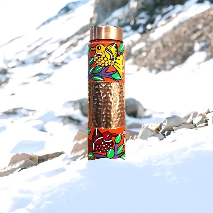 Indian Art Design Copper Bottle