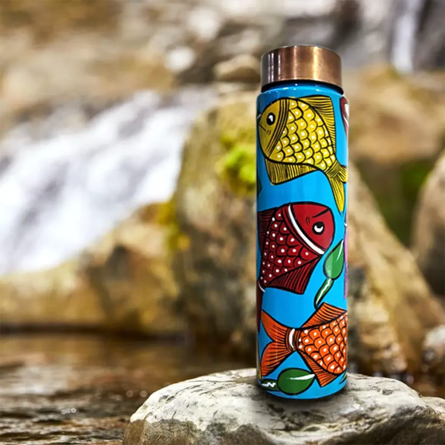 Indian Art Copper Bottle - 800 ML