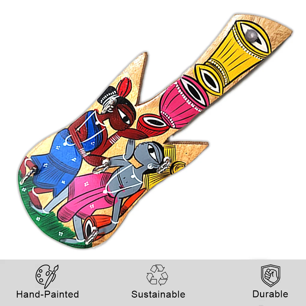 Hand-Painted Wooden Key Holder – 5 Hooks Key Organizer - Image 2