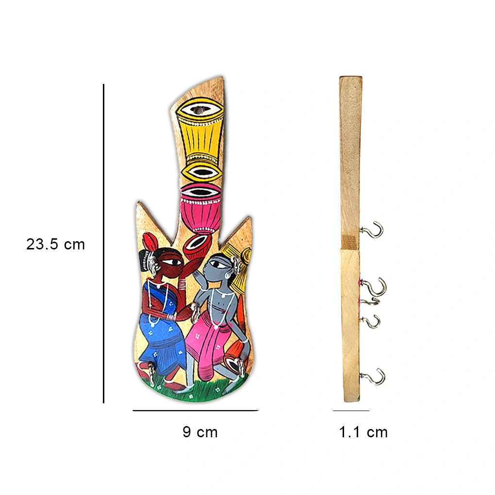 Hand-Painted Wooden Key Holder – 5 Hooks Key Organizer - Image 3