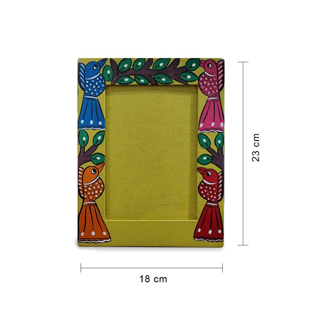 Hand-Painted Pattachitra Photo Frame - Tribal Design - Image 5
