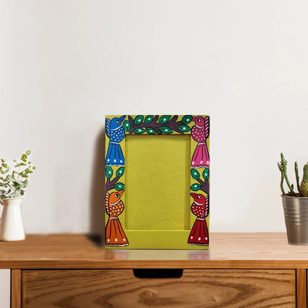 Hand-Painted Pattachitra Photo Frame - Tribal Design - Image 2