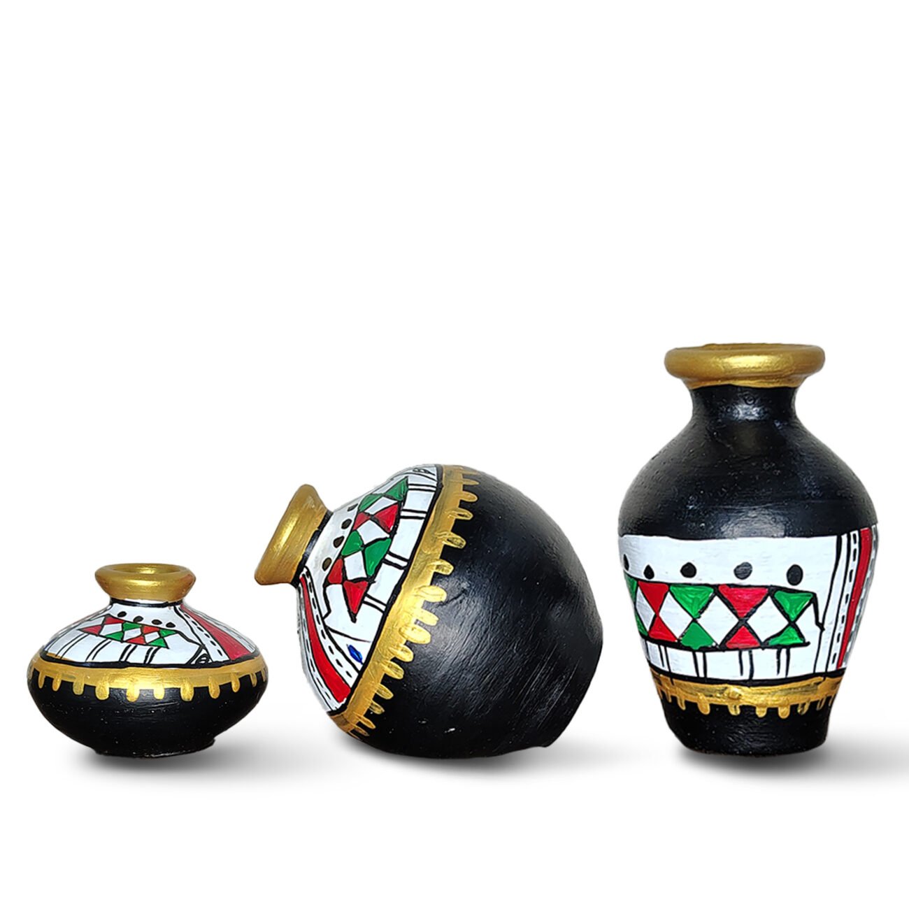 Decorative Terracotta Pots Vases (Set of 3) - Image 3