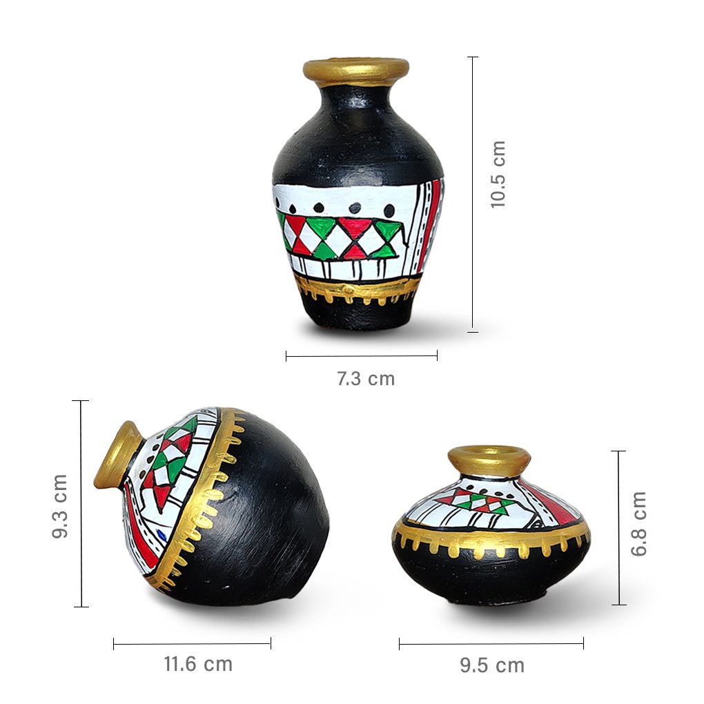 Decorative Terracotta Pots Vases (Set of 3) - Image 2