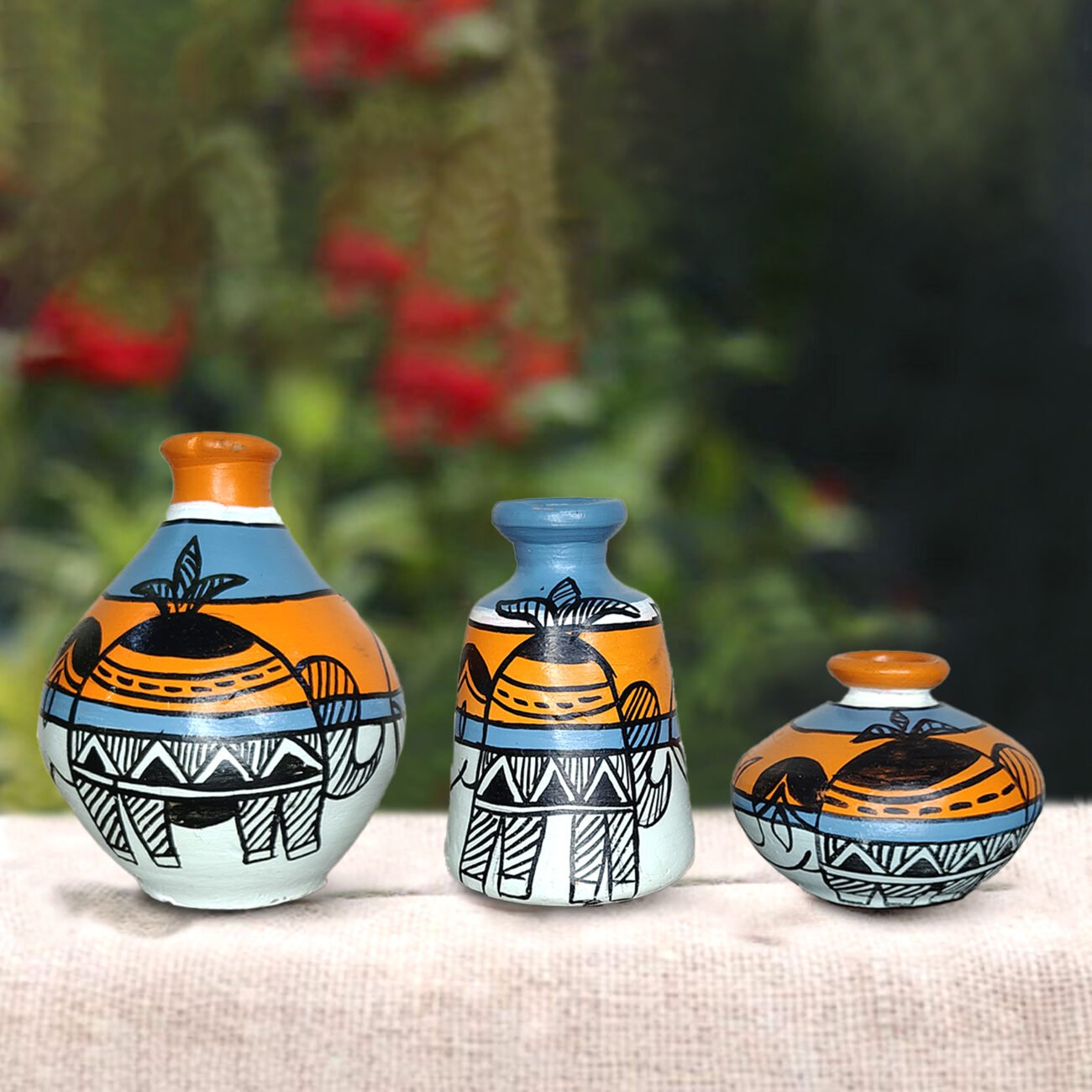 Decorative Terracotta Pots (Set of 3)