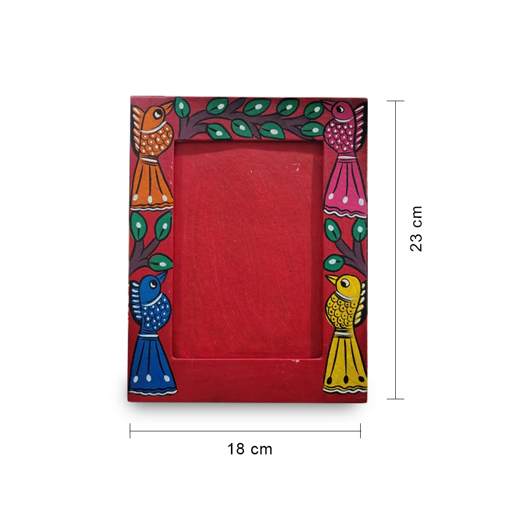 Hand-Painted Pattachitra Photo Frame (bird) - Image 3