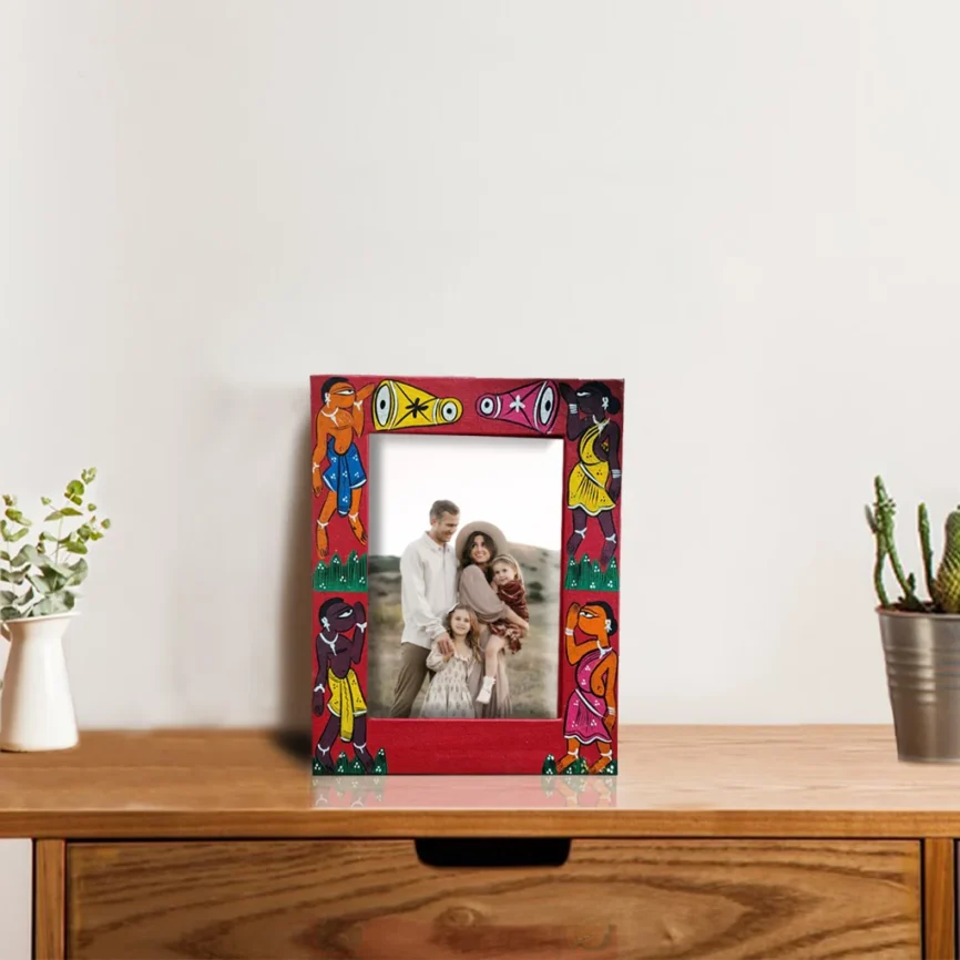 Hand-Painted Pattachitra Photo Frame (Tribal)