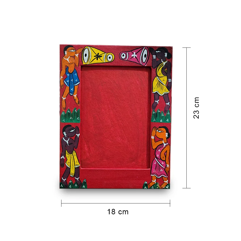 Hand-Painted Pattachitra Photo Frame (Tribal) - Image 3