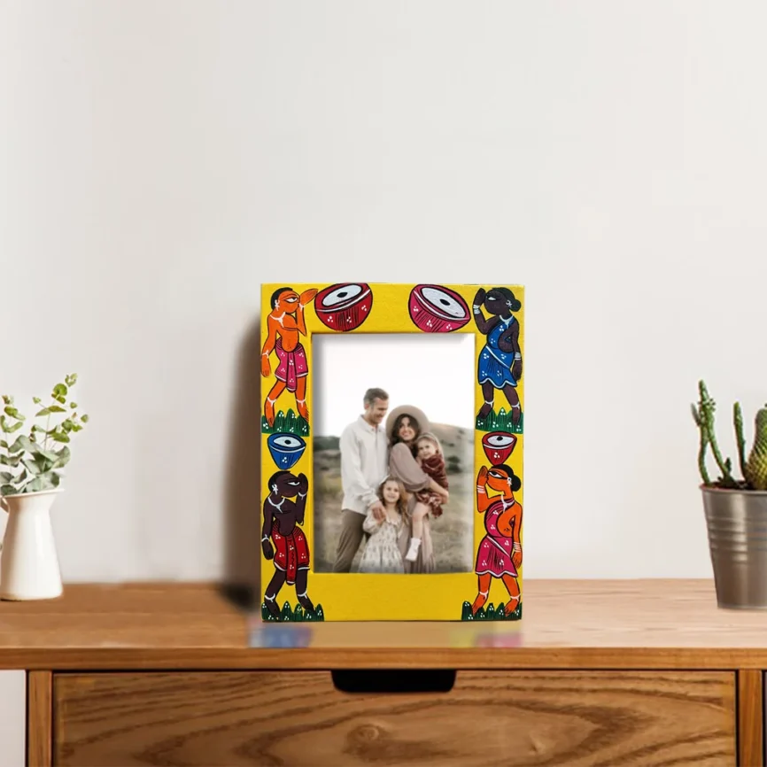 Hand-Painted Pattachitra Photo Frame (Tribal)