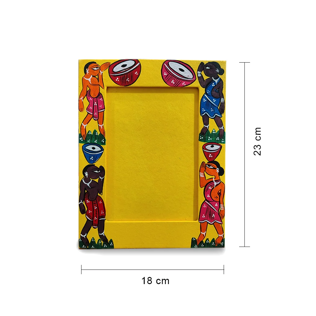 Hand-Painted Pattachitra Photo Frame (Tribal) - Image 3