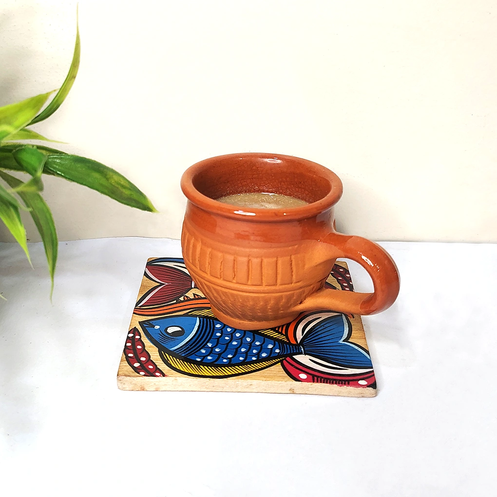 Hand-Painted Pattachitra Wooden Coasters (Set of 2) - Image 4