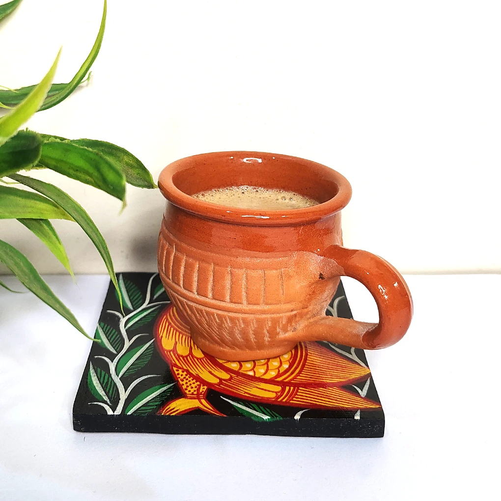 Hand-Painted Pattachitra Wooden Coasters (Set of 4) - Image 4