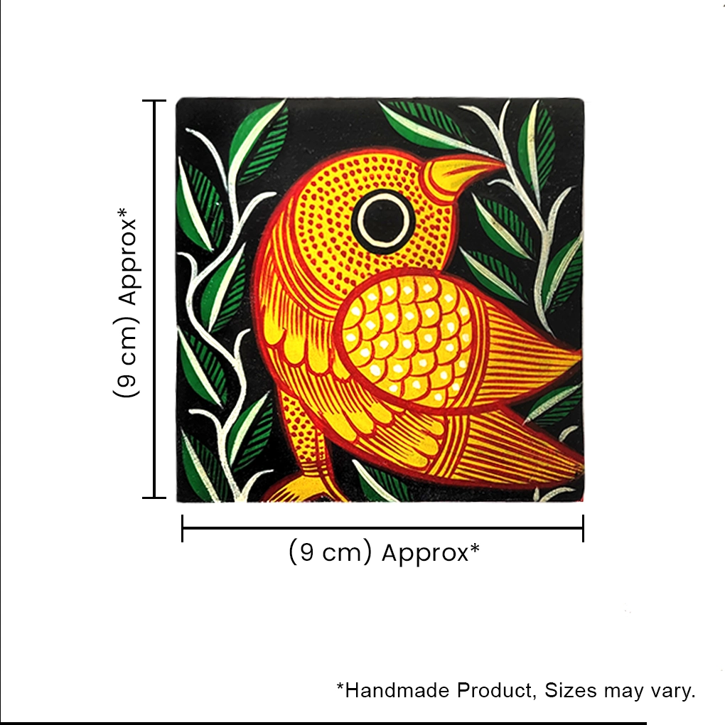 Hand-Painted Pattachitra Wooden Coasters (Set of 4) - Image 5