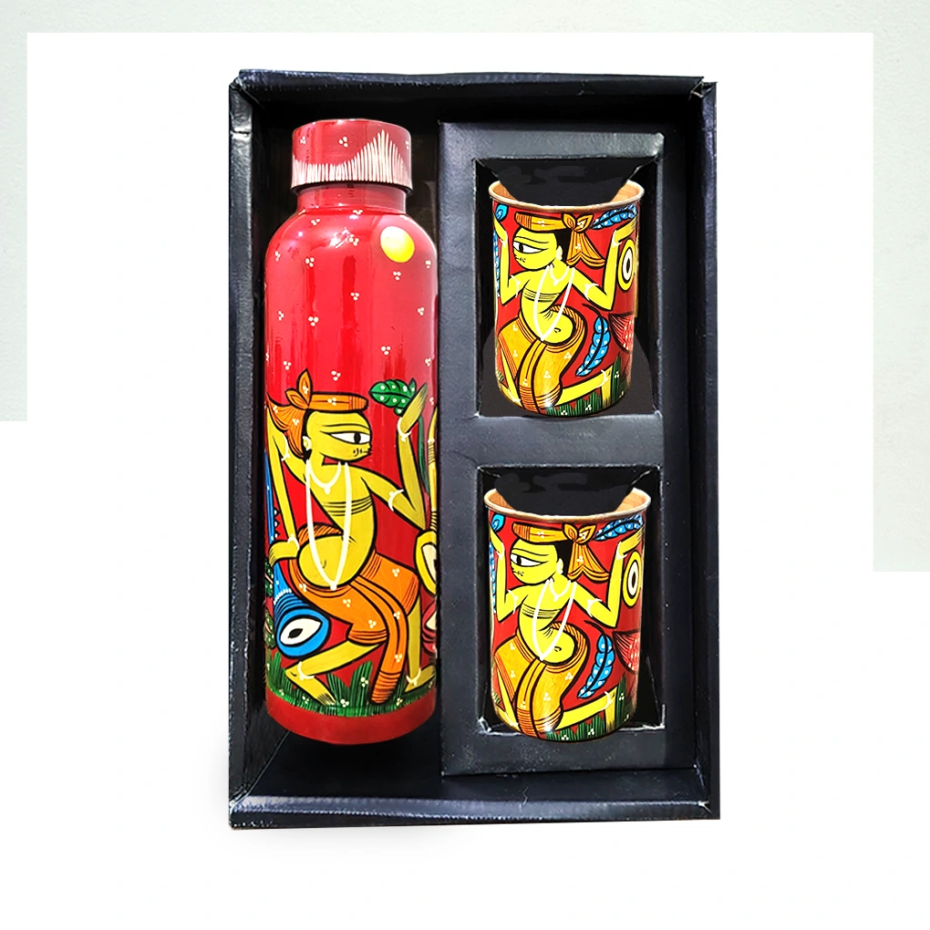 Copper Bottle With 2 Glasses - Image 6