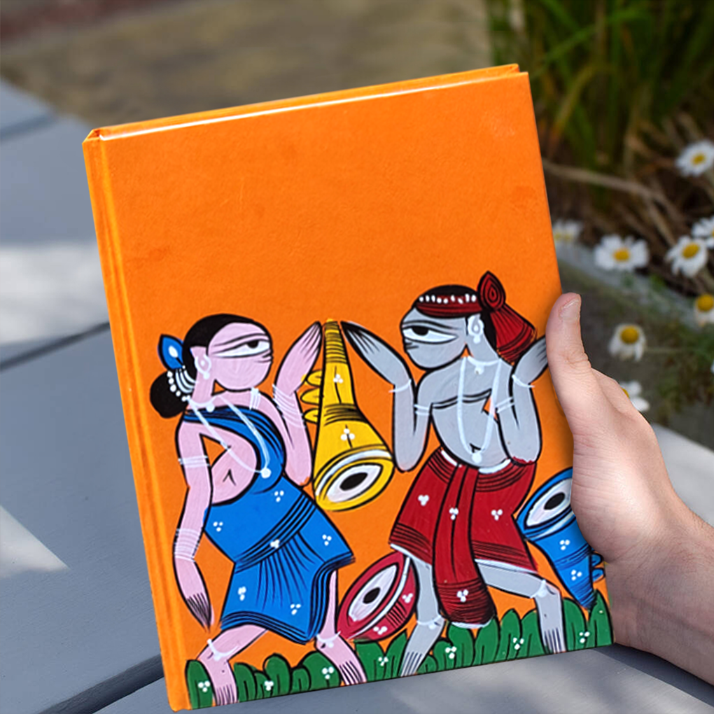 Hand-Painted Pattachitra Art Diary with Handmade Paper | Traditional Folk Tribal Design
