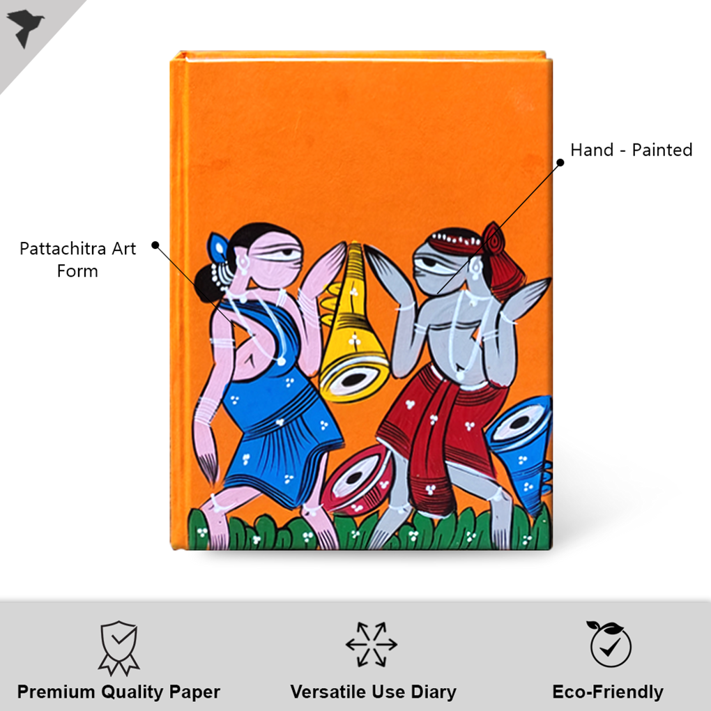 Hand-Painted Pattachitra Art Diary with Handmade Paper | Traditional Folk Tribal Design - Image 2