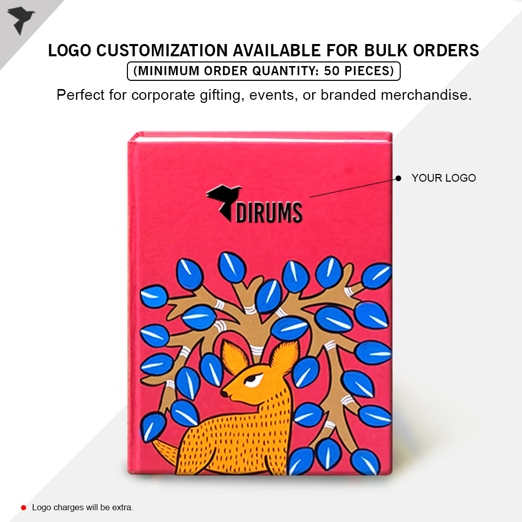Hand-Painted Pattachitra Deer Art Diary with Handmade Paper | Artisan Folk Painting Journal - Image 3