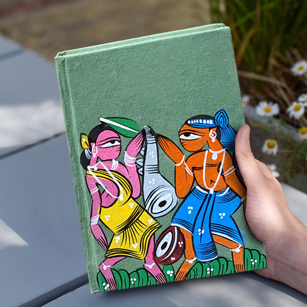 Hand-Painted Pattachitra Art Diary with Handmade Paper | Artisan Folk Painting Journal