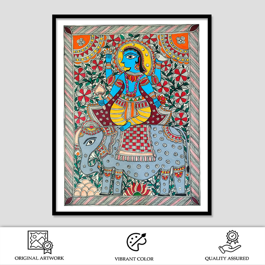 Traditional Madhubani Folk Art Painting - Image 2