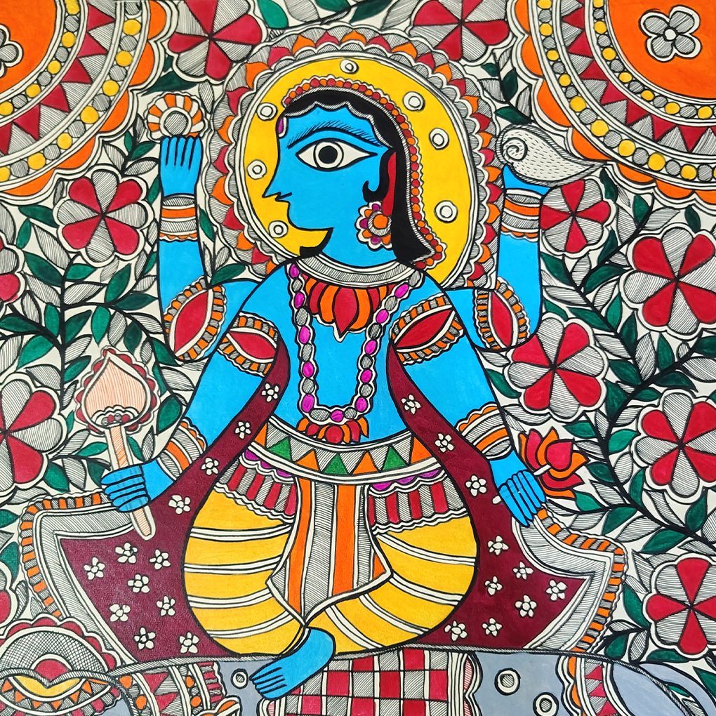 Traditional Madhubani Folk Art Painting - Image 4