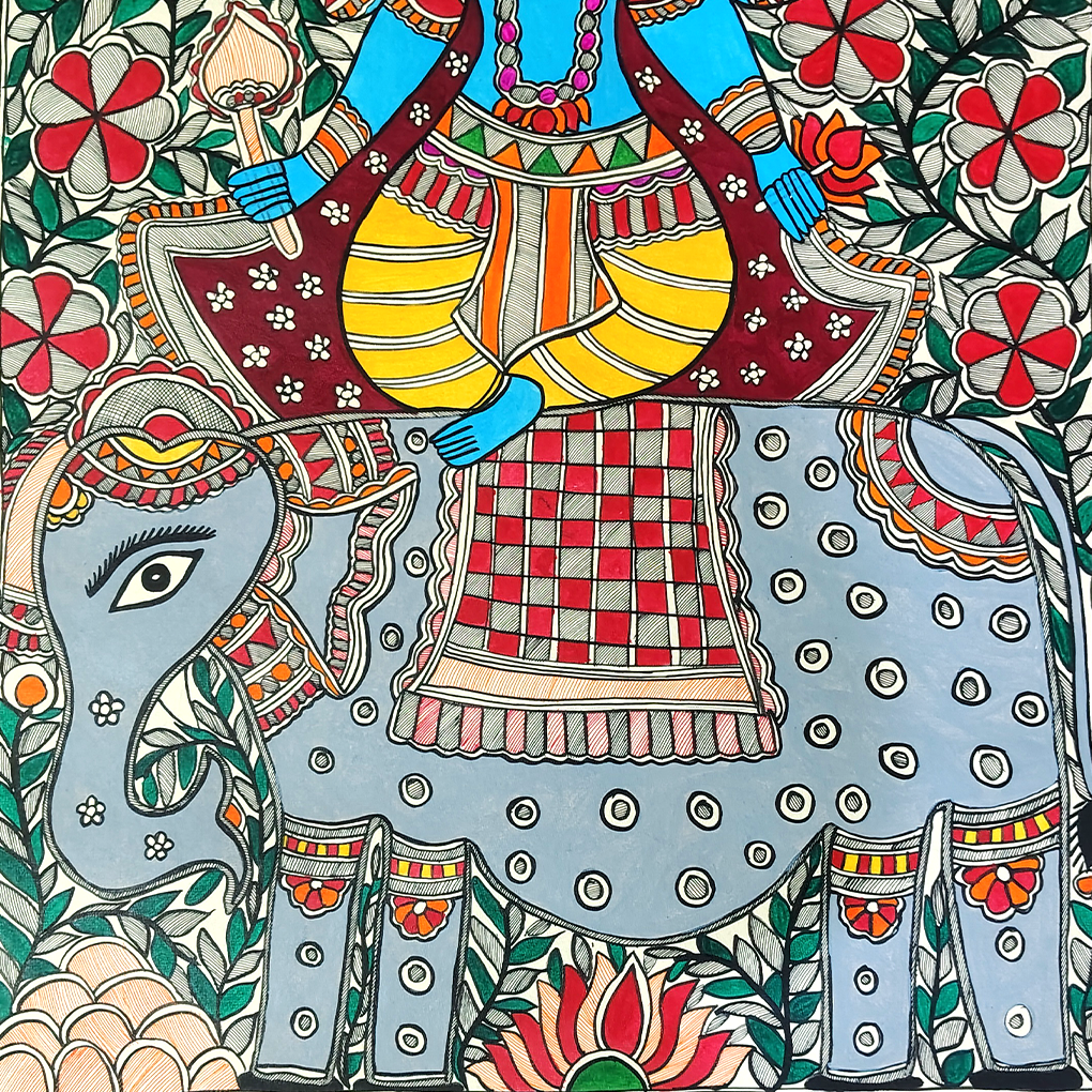 Traditional Madhubani Folk Art Painting - Image 5