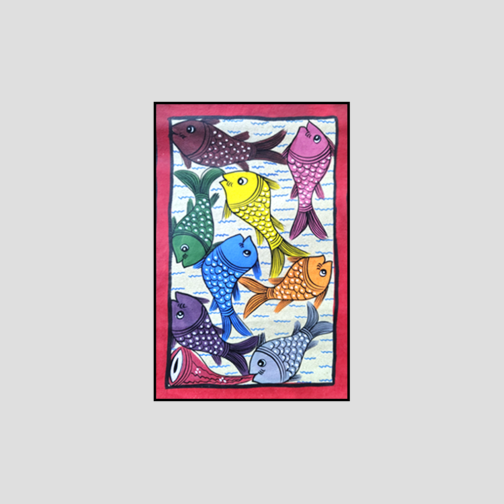 Handcrafted Pattachitra Fish Painting – Traditional Odisha Folk Art - Image 3