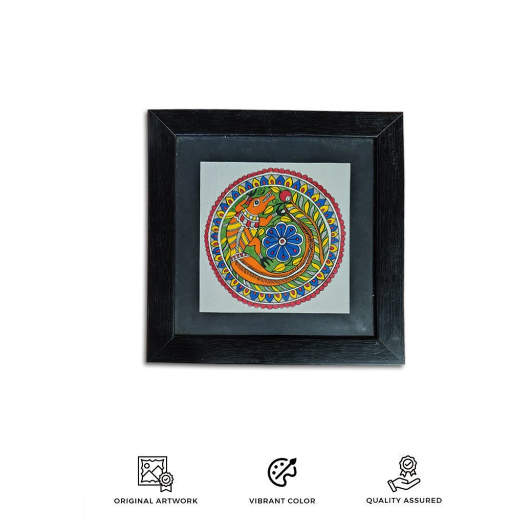 Madhubani Peacock Painting Mithila Art - Image 3