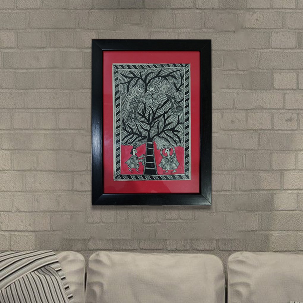 Madhubani Tree of Life Painting Mithila Art - Image 2