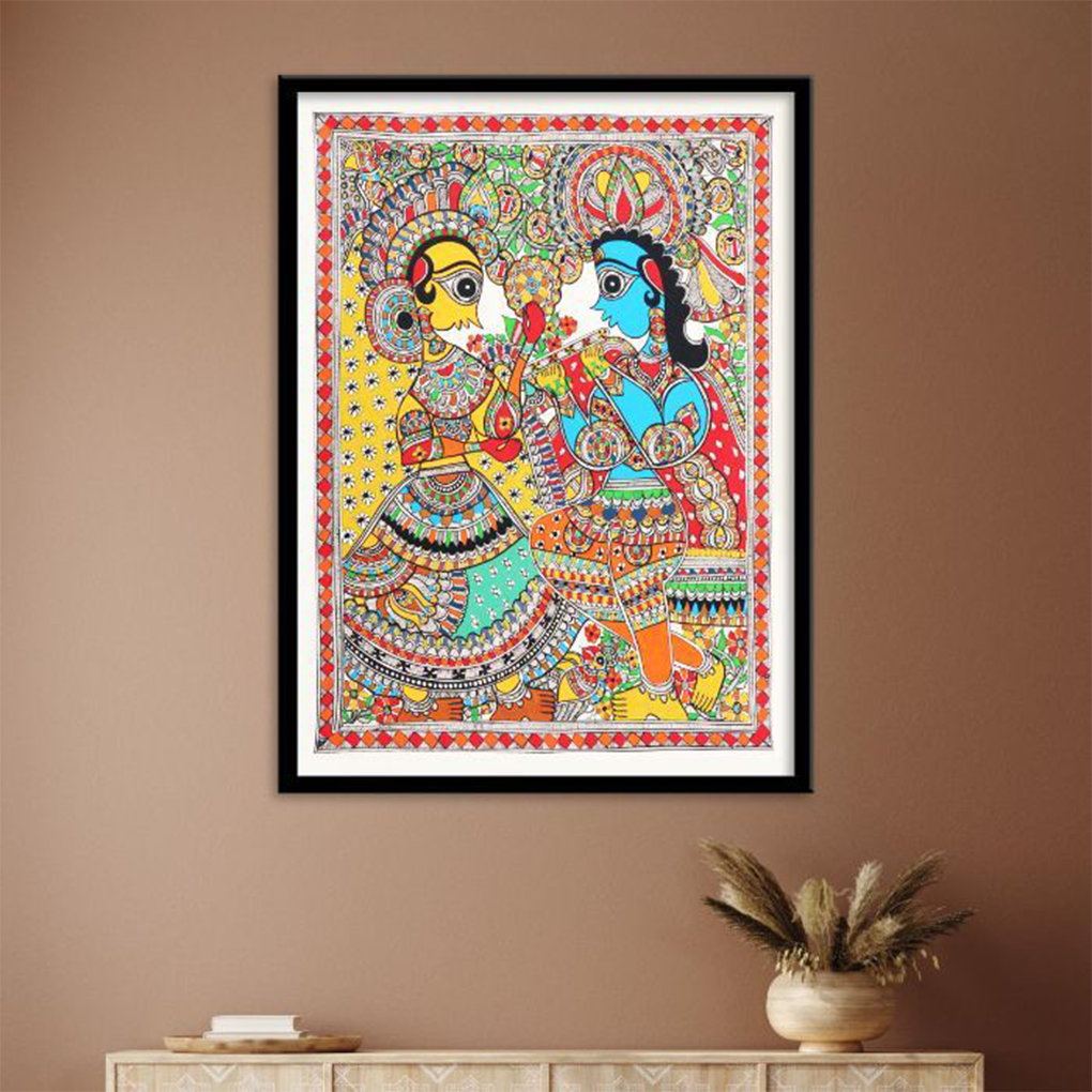 Radha Krishna Madhubani Painting