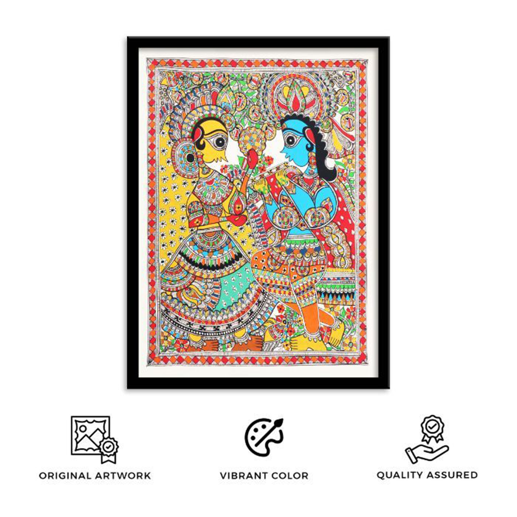 Radha Krishna Madhubani Painting - Image 2