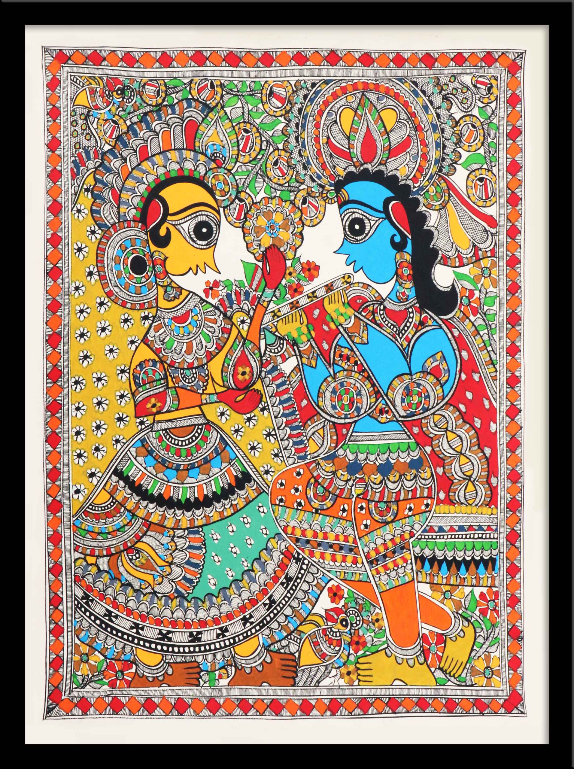 Radha Krishna Madhubani Painting - Image 4