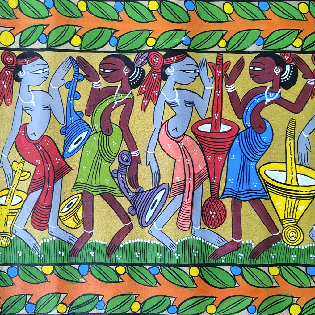 Tribal Procession Pattachitra Painting | Inches Handcrafted Folk Art Wall Décor - Image 4