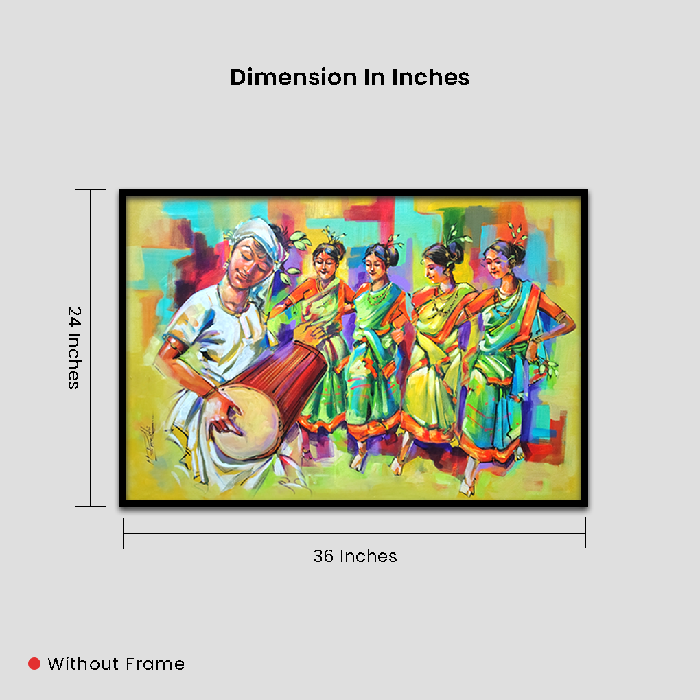 Traditional Folk Dance Painting – Hand-Painted Acrylic Artwork - Image 7