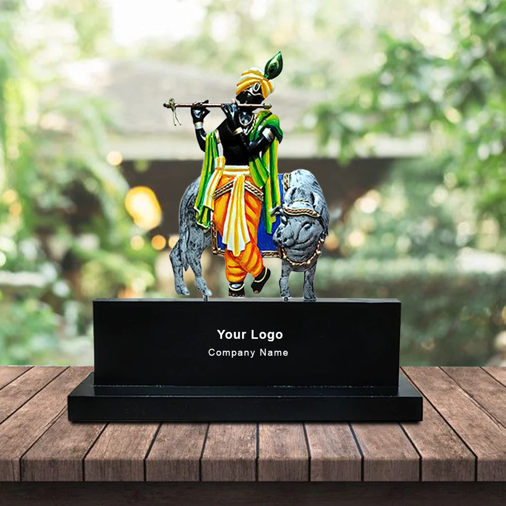 Handcrafted Lord Krishan & Cow Mementos For Gifting