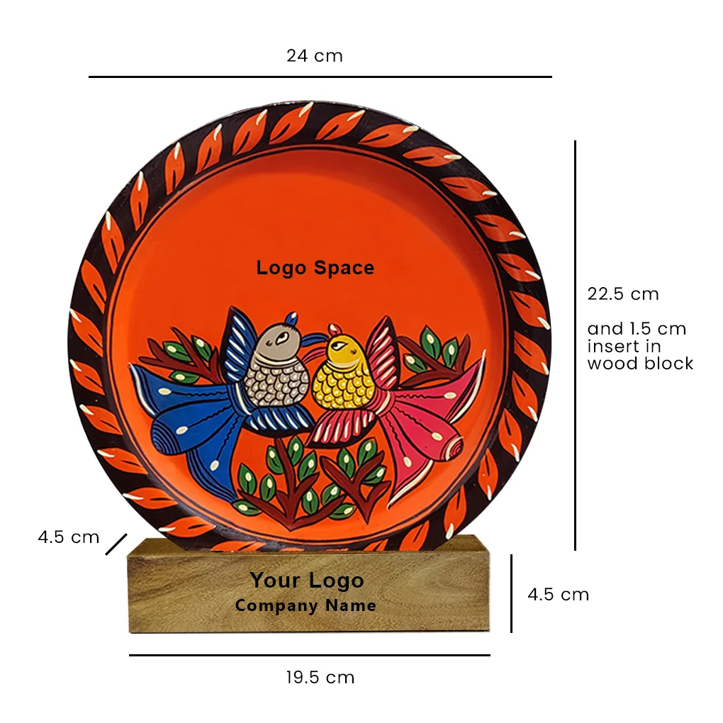 Folk Art Love Birds Souvenir Plate - Corporate Gift - Image 3