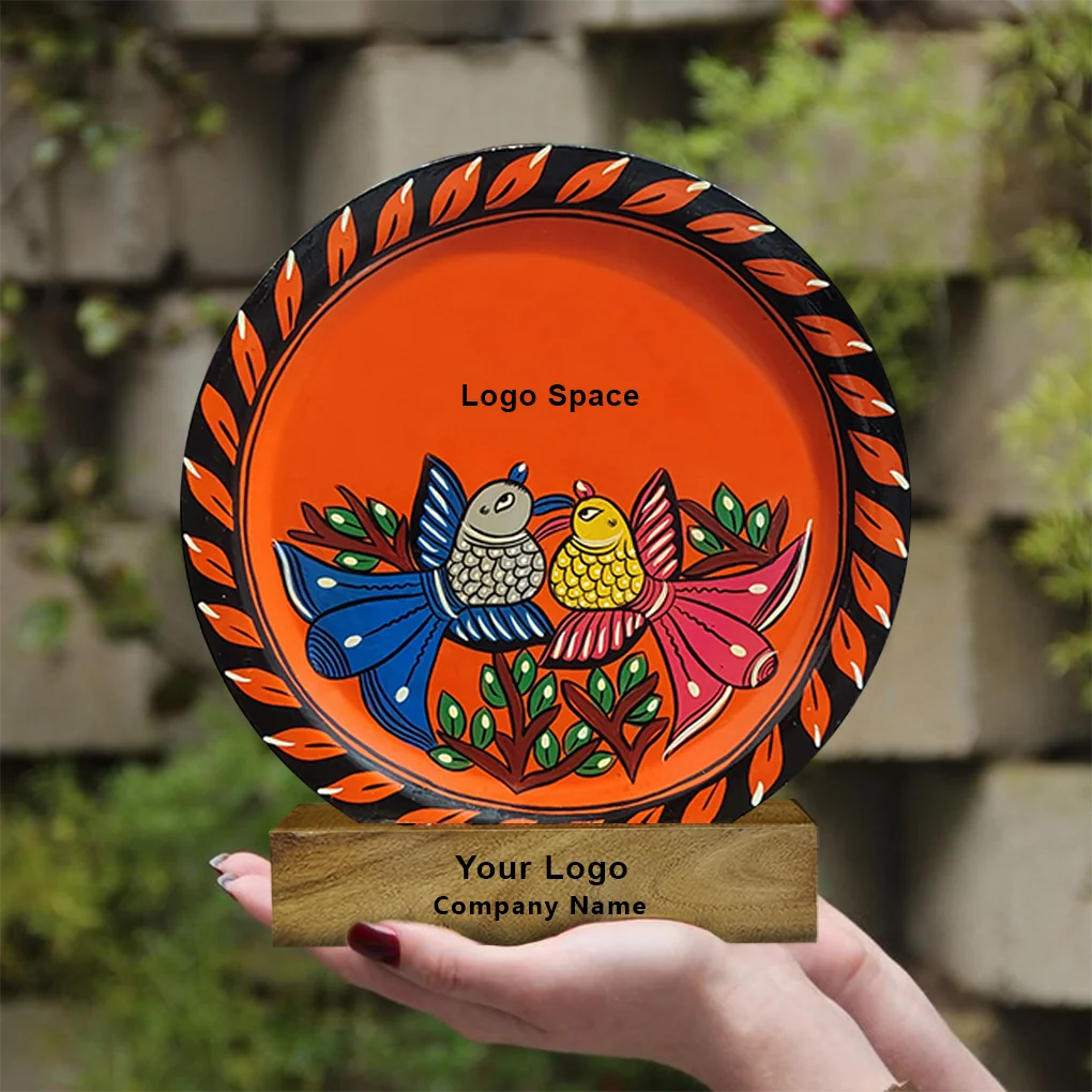 Folk Art Love Birds Souvenir Plate - Corporate Gift - Image 2