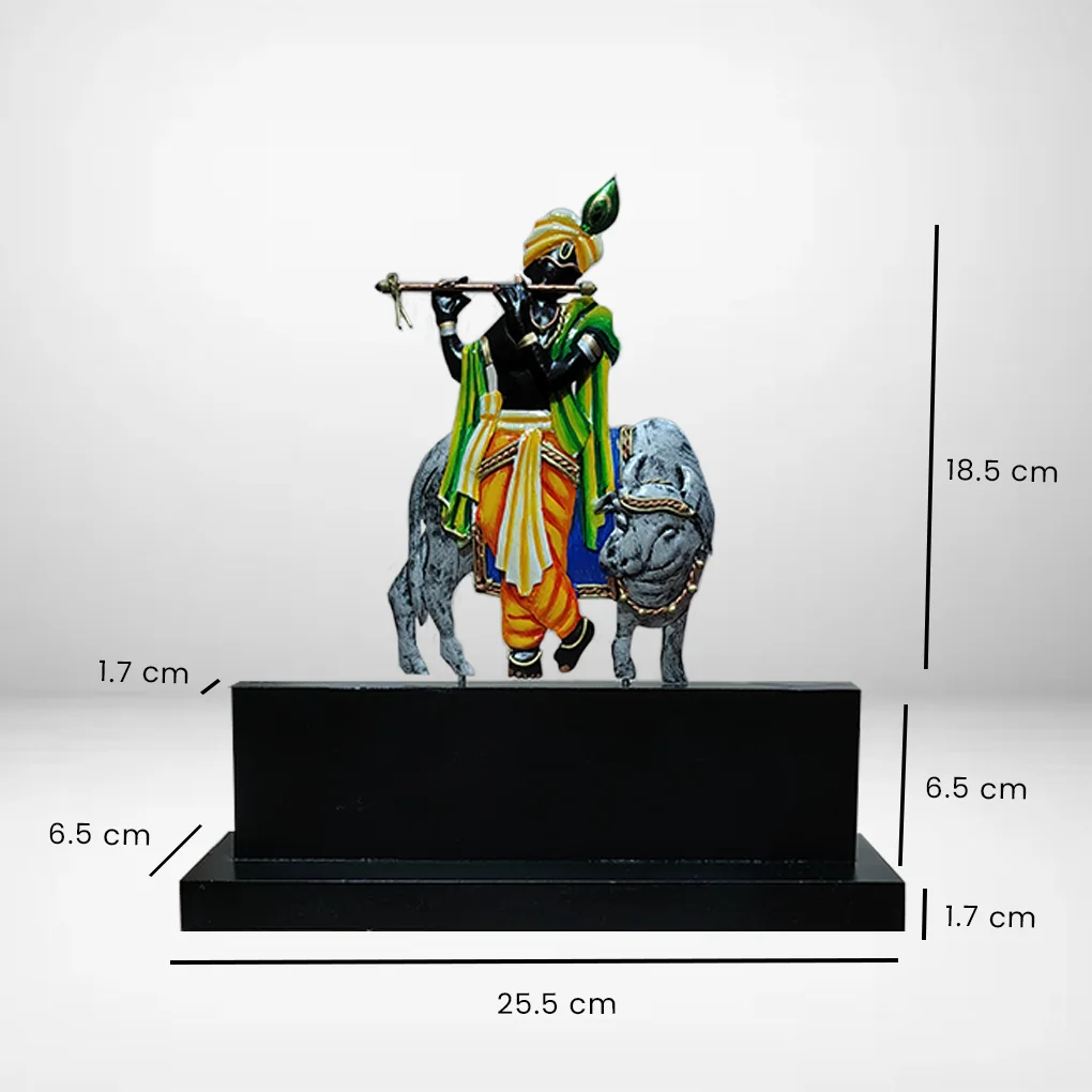 Handcrafted Lord Krishan & Cow Mementos For Gifting - Image 8