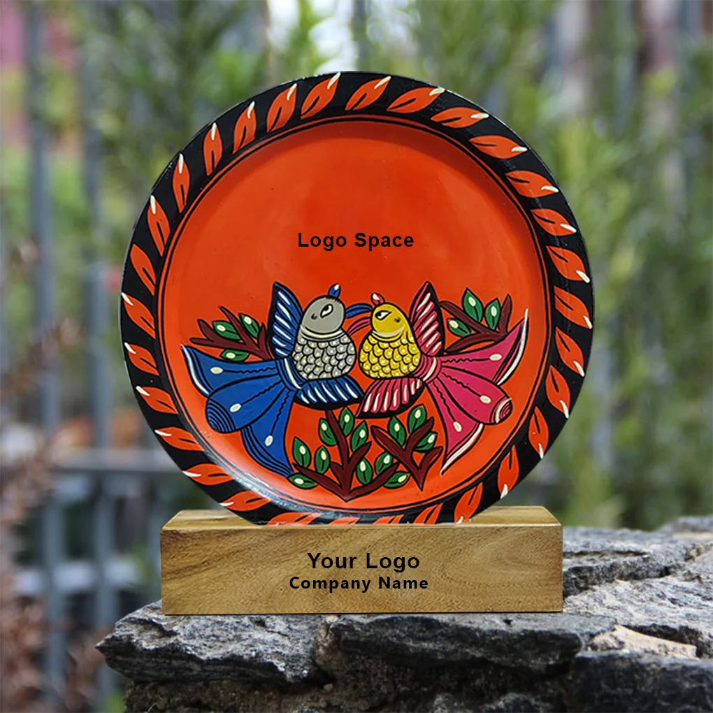 Folk Art Love Birds Souvenir Plate - Corporate Gift