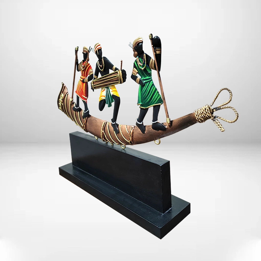 Handcrafted Tribal Archer Figurine Showpiece | Wrought Iron Decorative Memento | Antique Finish - Image 5