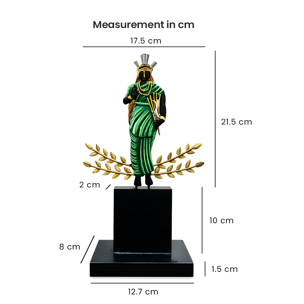 Handcrafted Tribal Lady Figurine Memento with Leaf Design Base - Image 5