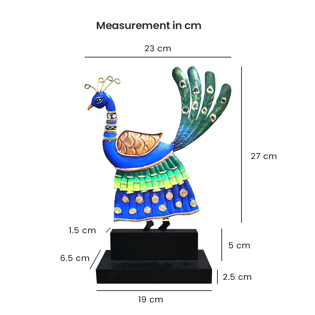 Handcrafted Bastar Peacock Art Memento – Wrought Iron Antique Decor | Customizable Tribal Gift by Indian Artisans - Image 6