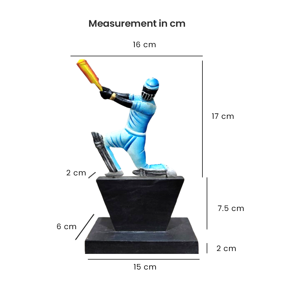 Handcrafted Cricket Player Trophy Figurine – Decorative Sports Showpiece for Table, Office & Gifts | Resin Cricket Statue with Base - Image 5