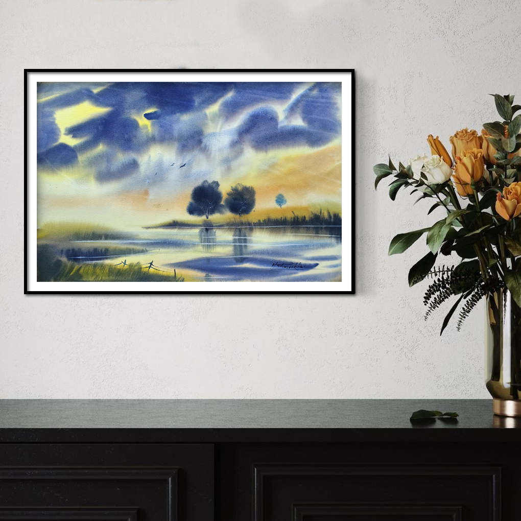 Rural Calm – Original Watercolour Village Life Painting