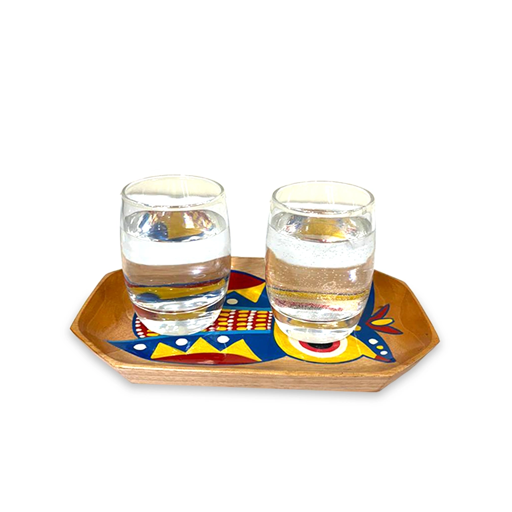 Owl Shape Wooden Serving Tray – Hand Painted Pattachitra Owl Decorative Tea Tray - Image 2