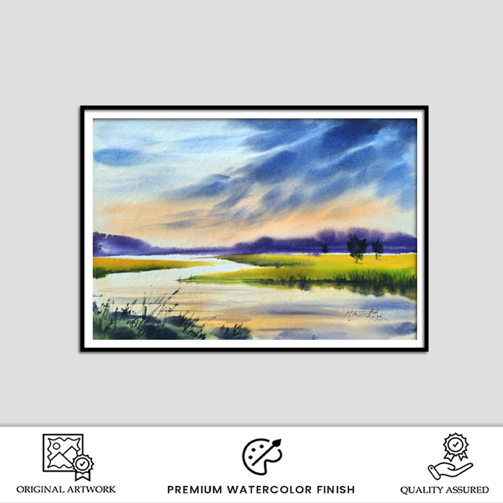 Reflections of Nature – Original Watercolour Landscape Painting - Image 2