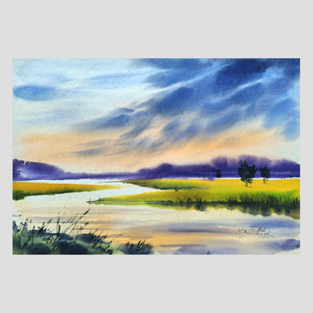 Reflections of Nature – Original Watercolour Landscape Painting - Image 3