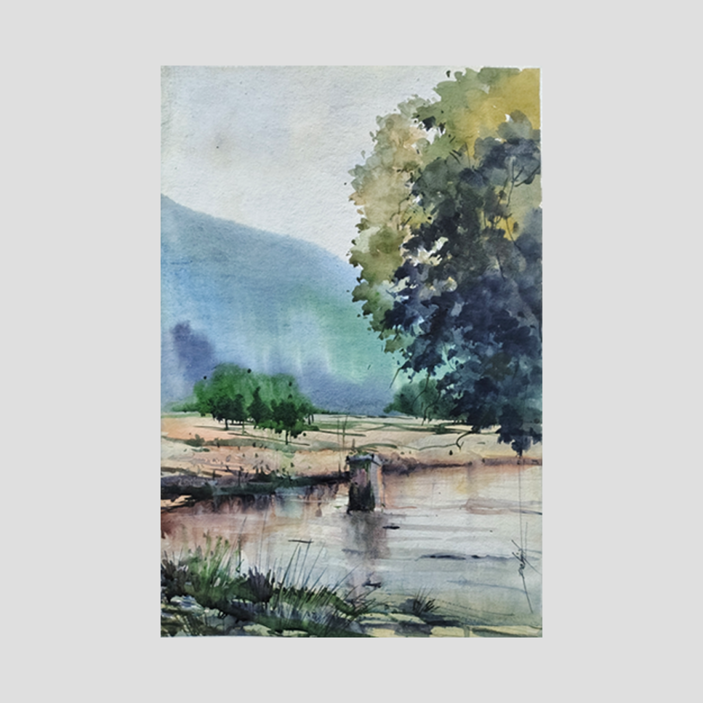 Forest Drive – Original Watercolour Landscape Painting - Image 3