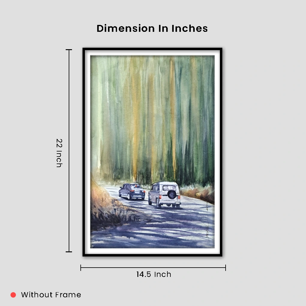 Serene Riverside Landscape Watercolor Painting - Image 5
